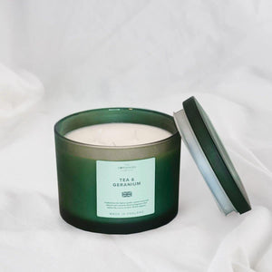 Tea & Geranium 3 Wick Medium Candle